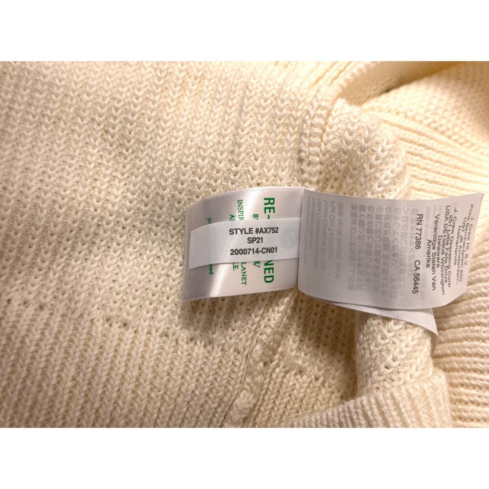 New J Crew Cotton Cashmere Cardigan Large Womens Ivory Cream Chunky Knit Sweater - Picture 9 of 9